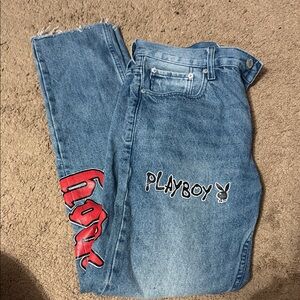 PLAYBOY Blue Jeans with Red Accents
